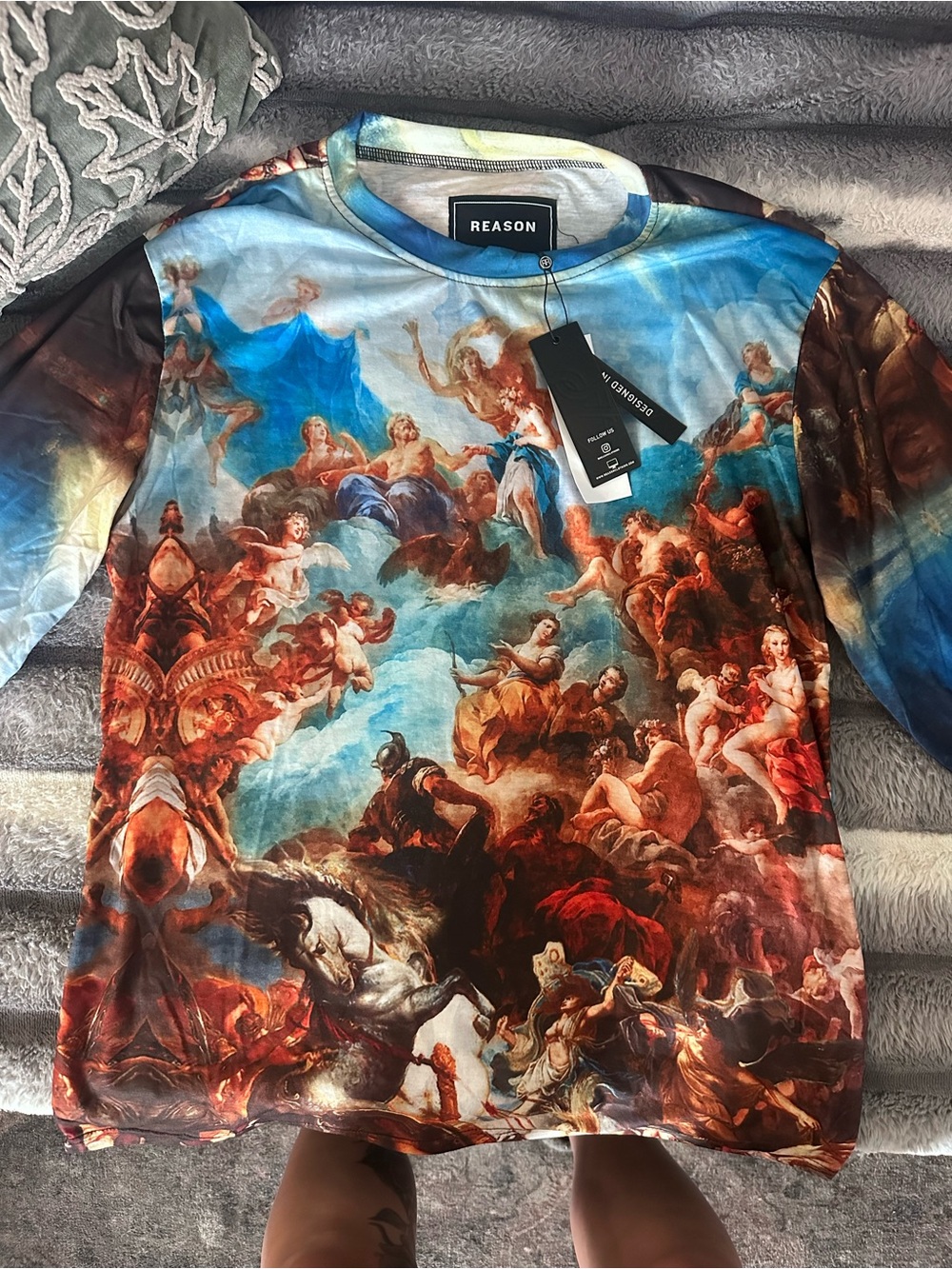 Reason Multicolor Baroque Print Long-Sleeve Shirt